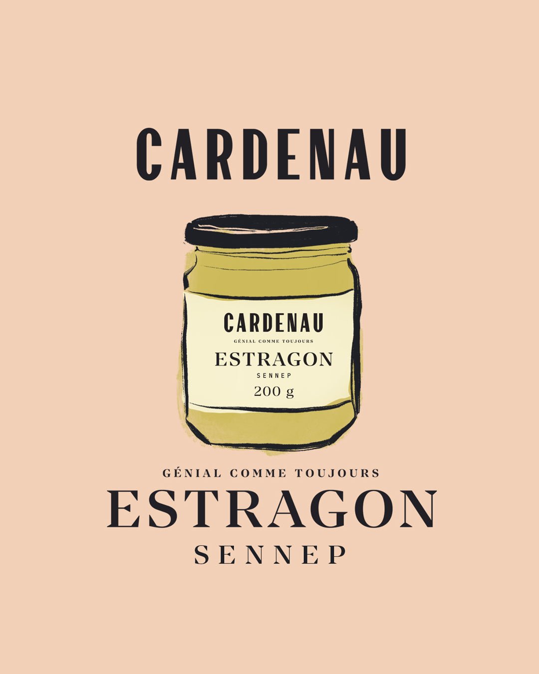 CARDENAU - 200 g. CARDENAU Estragon Sennep - Sennep