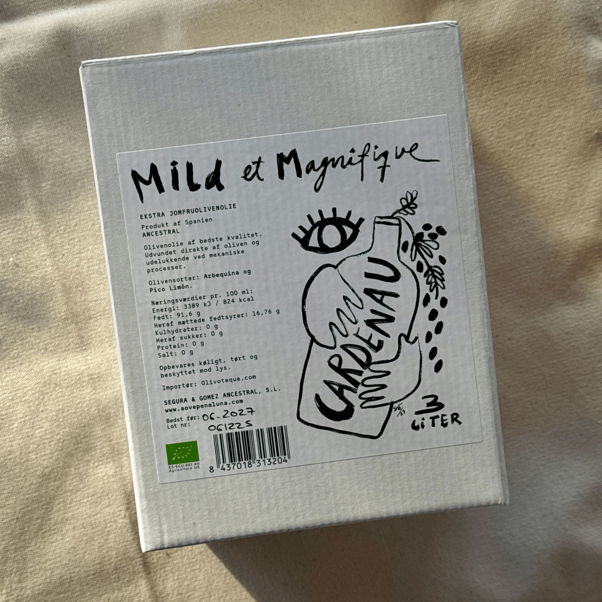 CARDENAU - 3L. Økologisk Ekstra Jomfruolivenolie "Ancestral" - Olivenolie