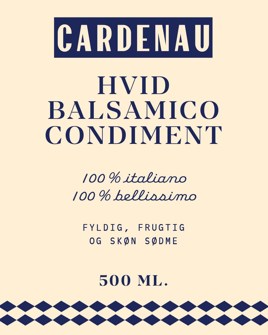 CARDENAU - CARDENAU Hvid Balsamico – 500 ml - Eddike