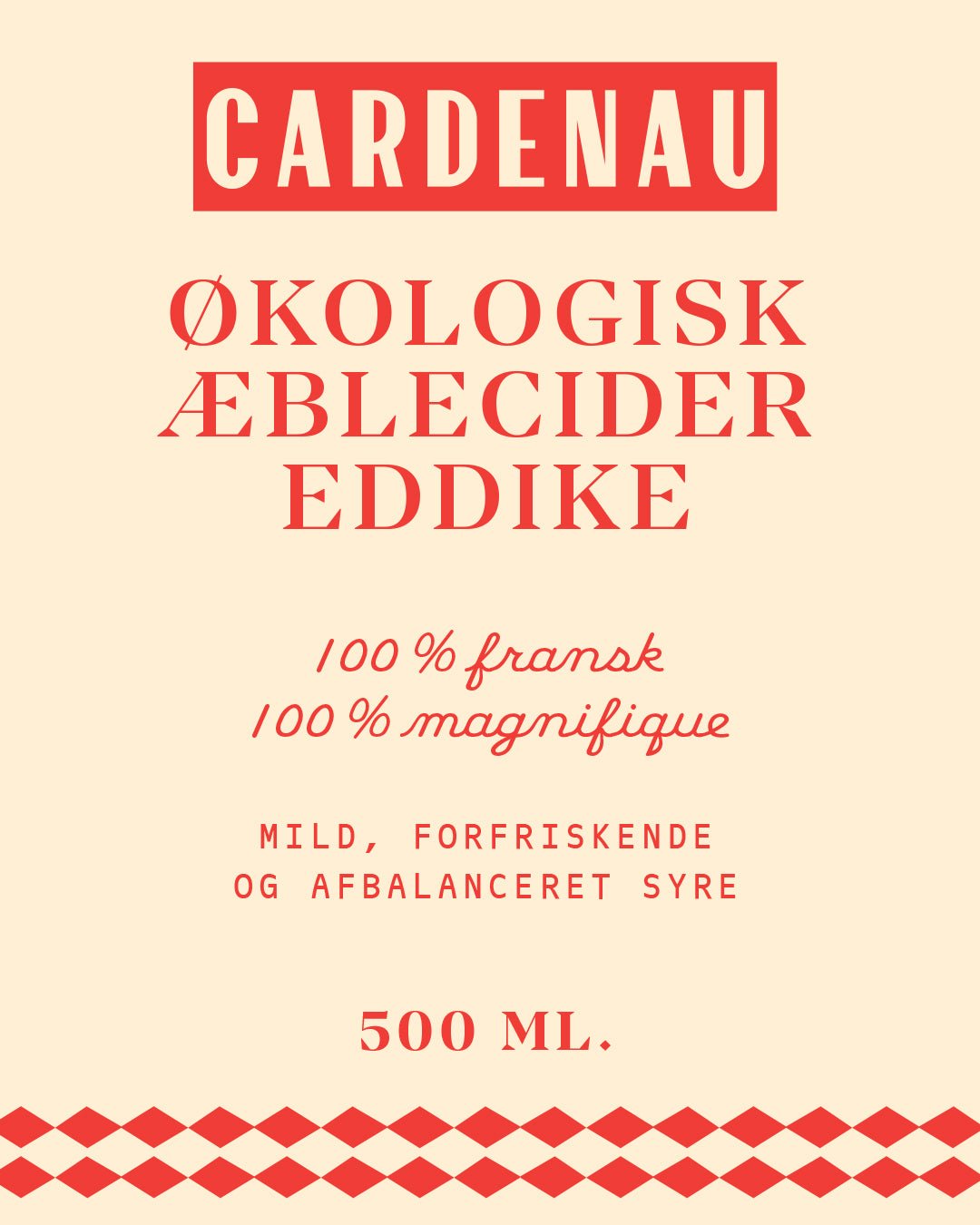 CARDENAU - CARDENAU Økologisk Æblecidereddike – 500 ml - Eddike