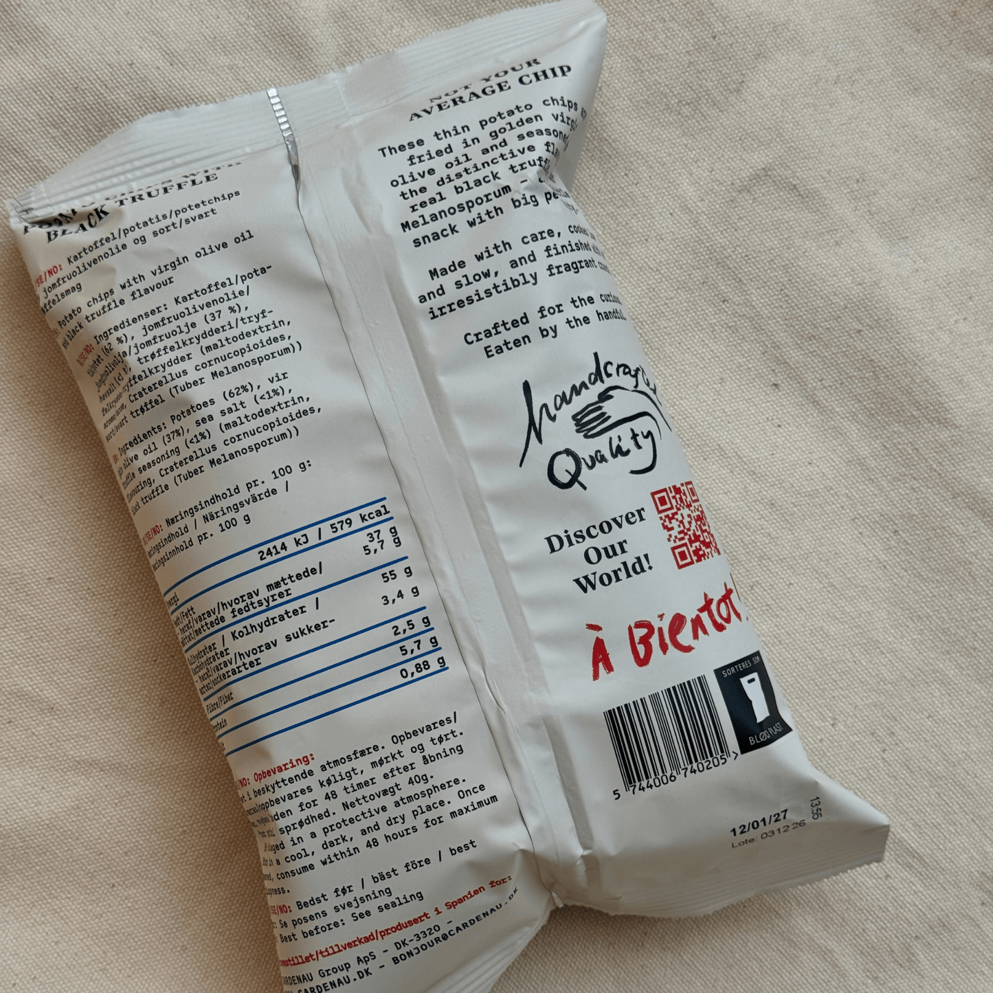 CARDENAU - Kartoffelchips med smag af ægte Tuber Melanosporum - Kartoffelchips